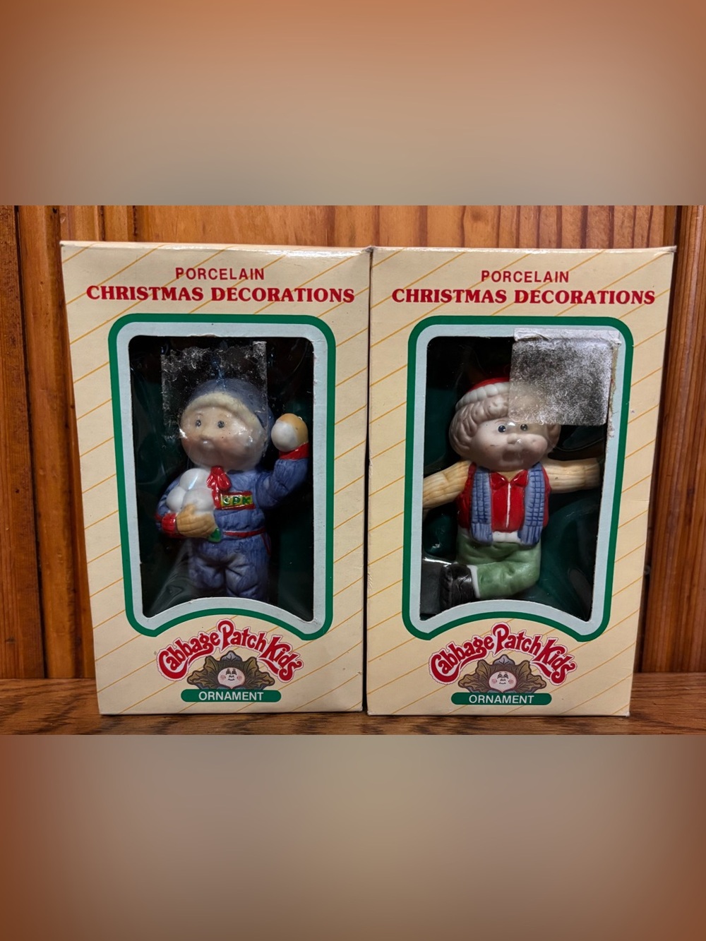 Vintage 80’s Cabbage Patch Porcelain Christmas Ornaments